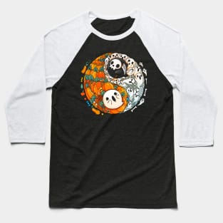 Ying Yang Halloween Baseball T-Shirt